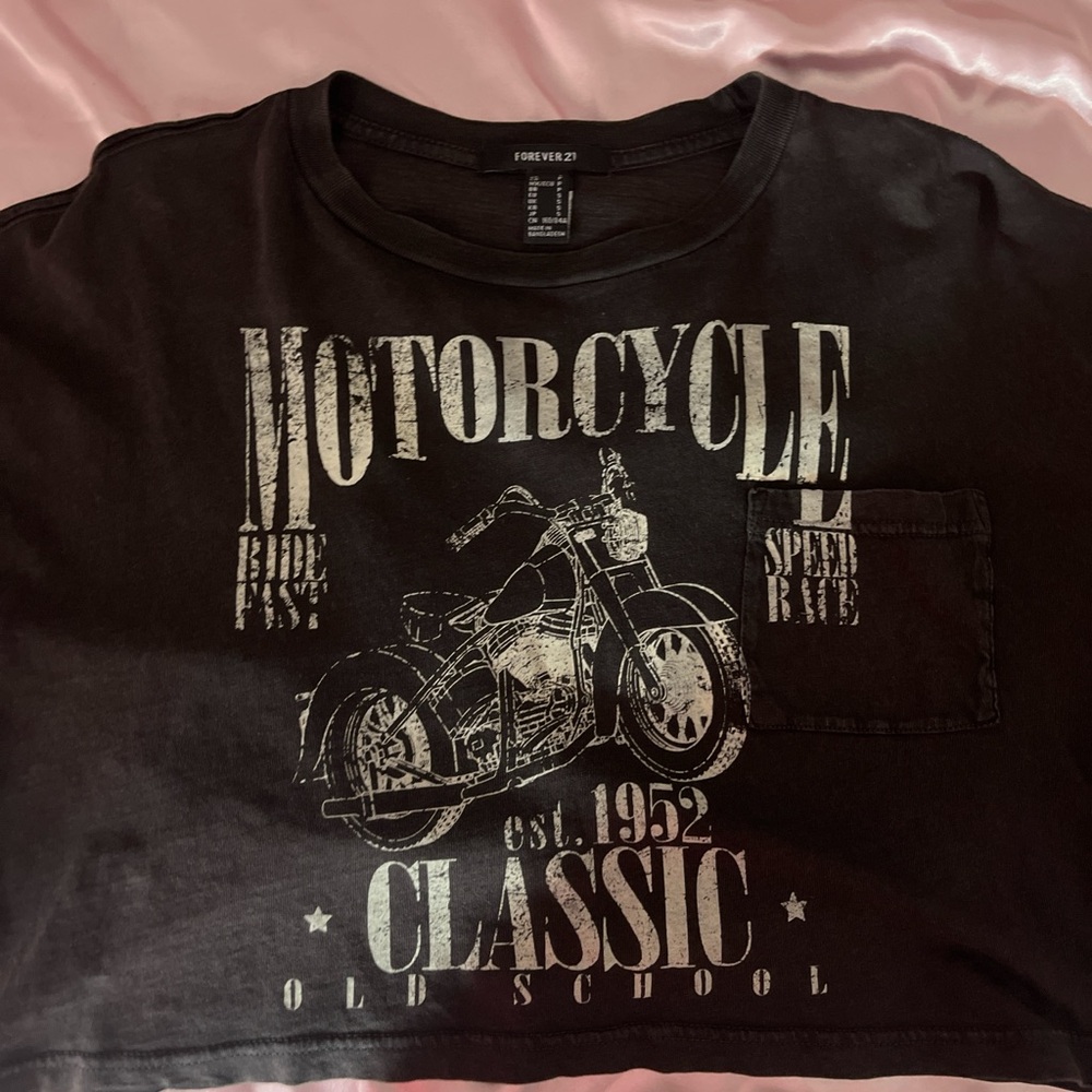Black Motorcycle Graphic Tee